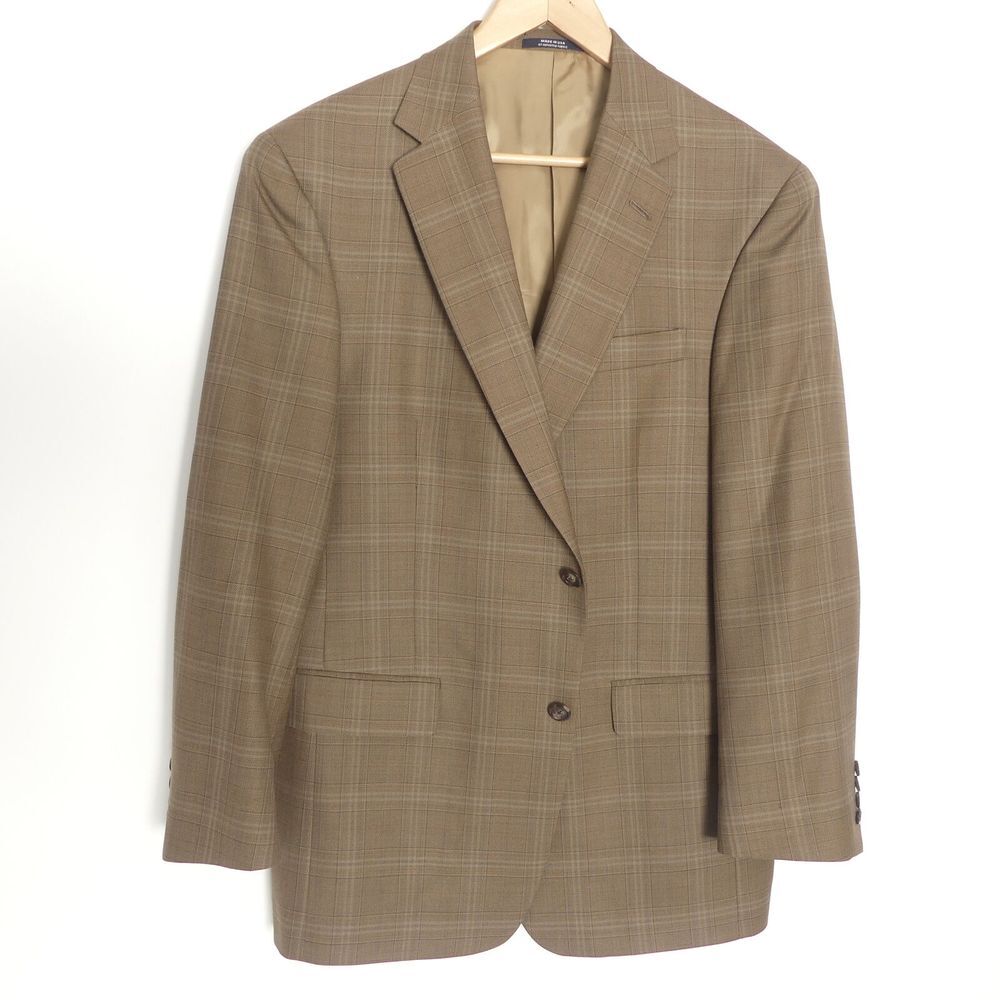 Hart Schaffner Marx Sport Coat Brown Check‎ Men's 41R